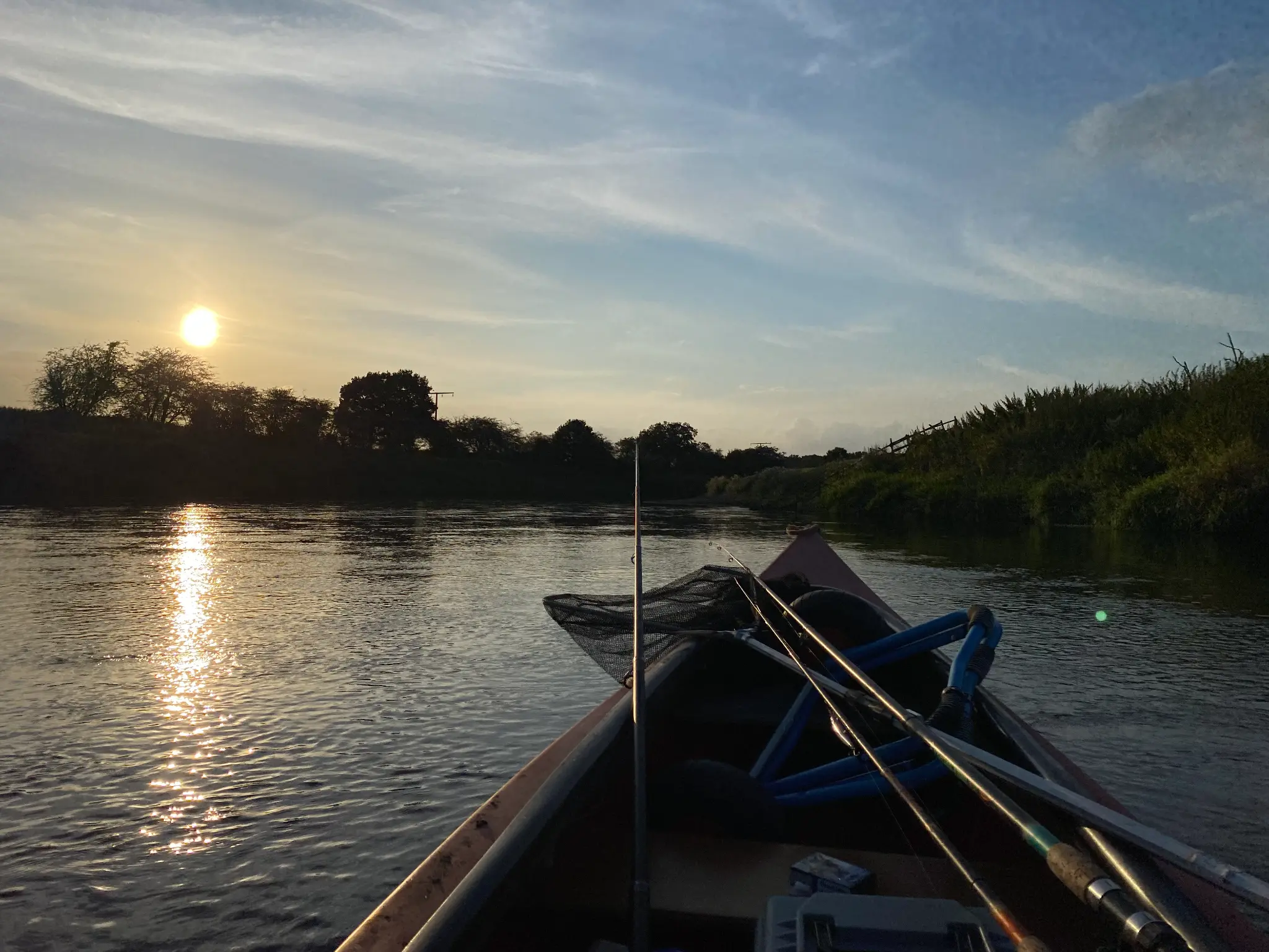 Sonnenuntergang auf der Leine